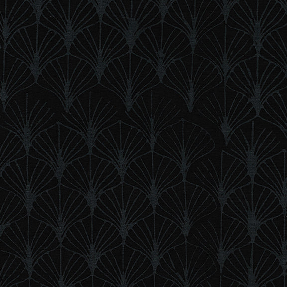 Island 112036795 / Gatsby Fans-Charcoal 45" Fabric Per Yard