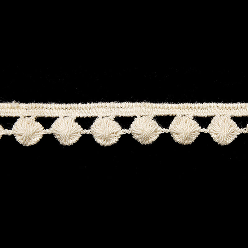 Ivory Pom Pom Scallop Lace Trim, 1.38-inch X 5 Yards – Decorative Fringe Lace for Sewing, Crafts & Home Décor