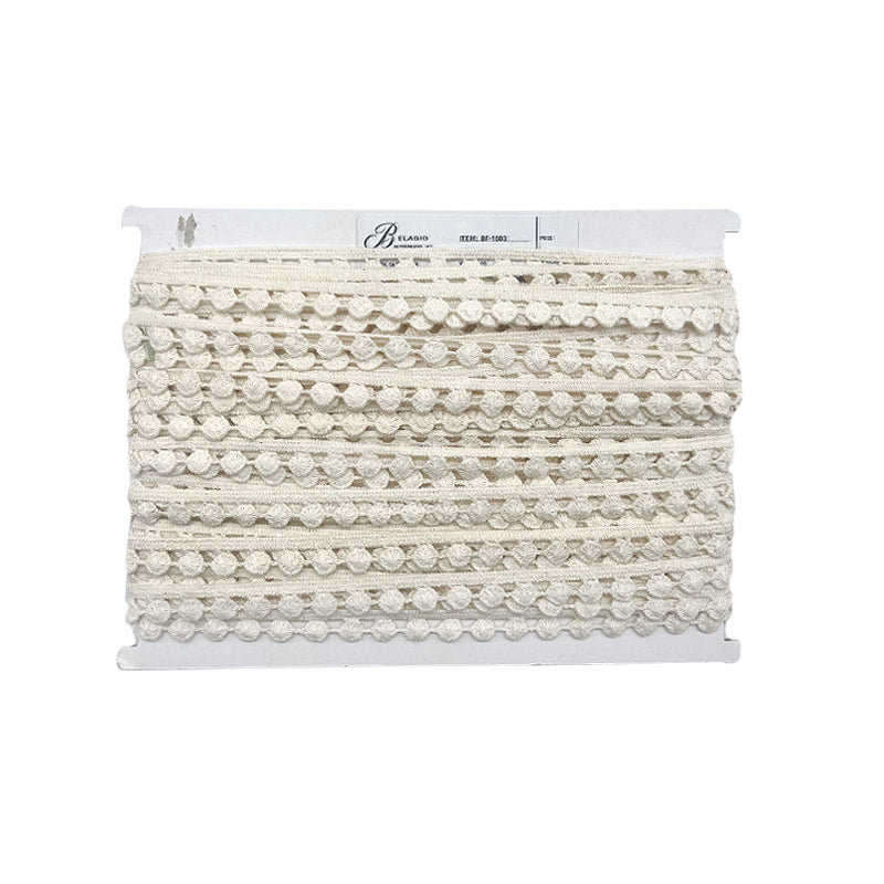Ivory Pom Pom Scallop Lace Trim, 1.38-inch X 5 Yards – Decorative Fringe Lace for Sewing, Crafts & Home Décor