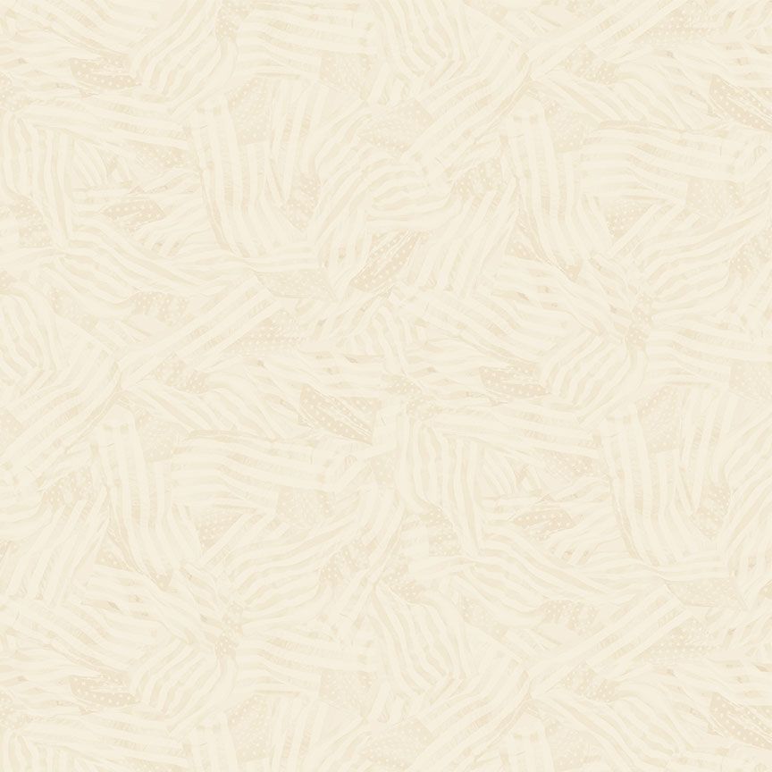 Ivory Wavy Tonal Flags Path to Freedom Cotton 44"/45" Fabric Per Yard