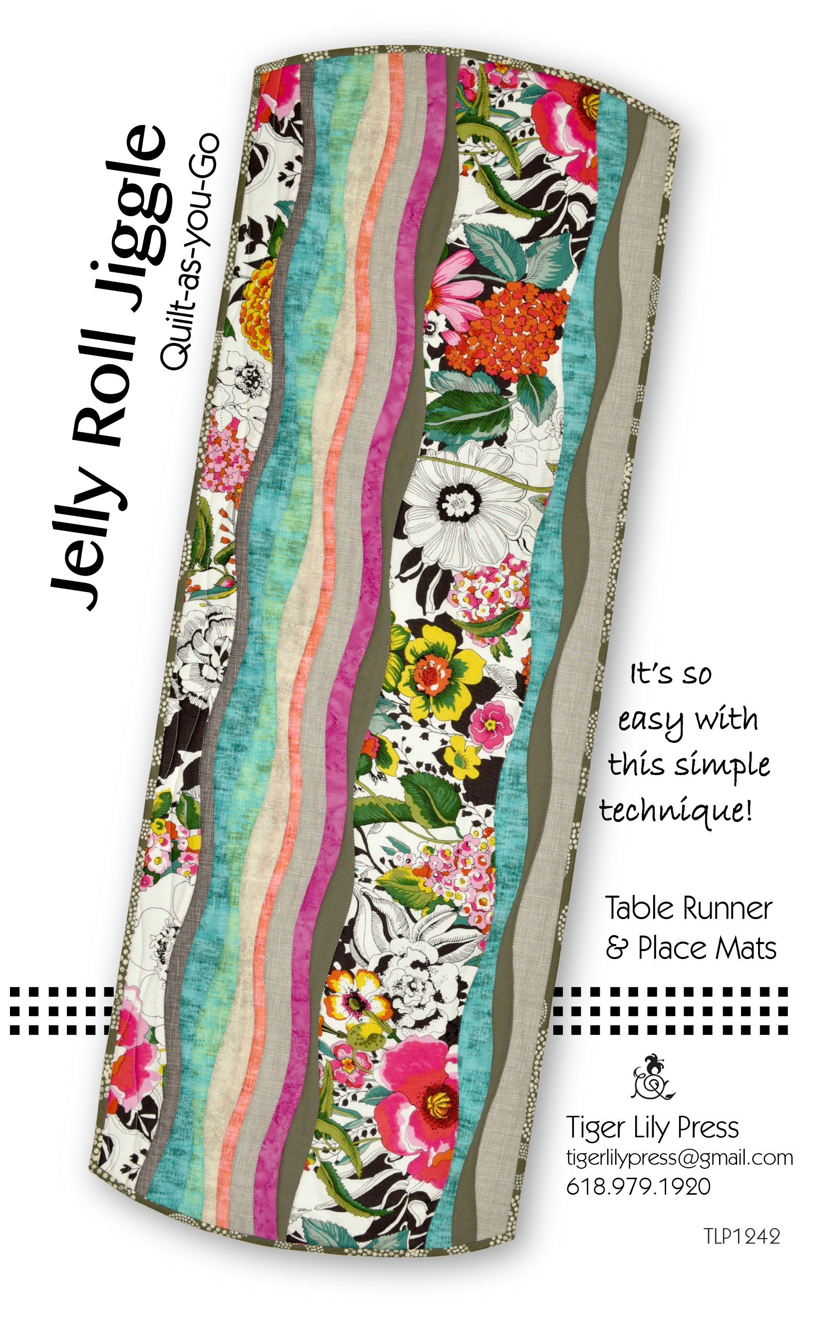 Jelly Roll Jiggle Quilt-As-you-Go Table Runner & Place Mats - Linda's