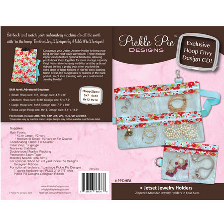Jetset Jewelry Holders In the Hoop Embroidery Design Collection