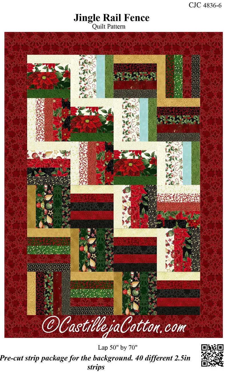 Jingle Rail Fence Quilt Pattern - Linda's Electric Quilters