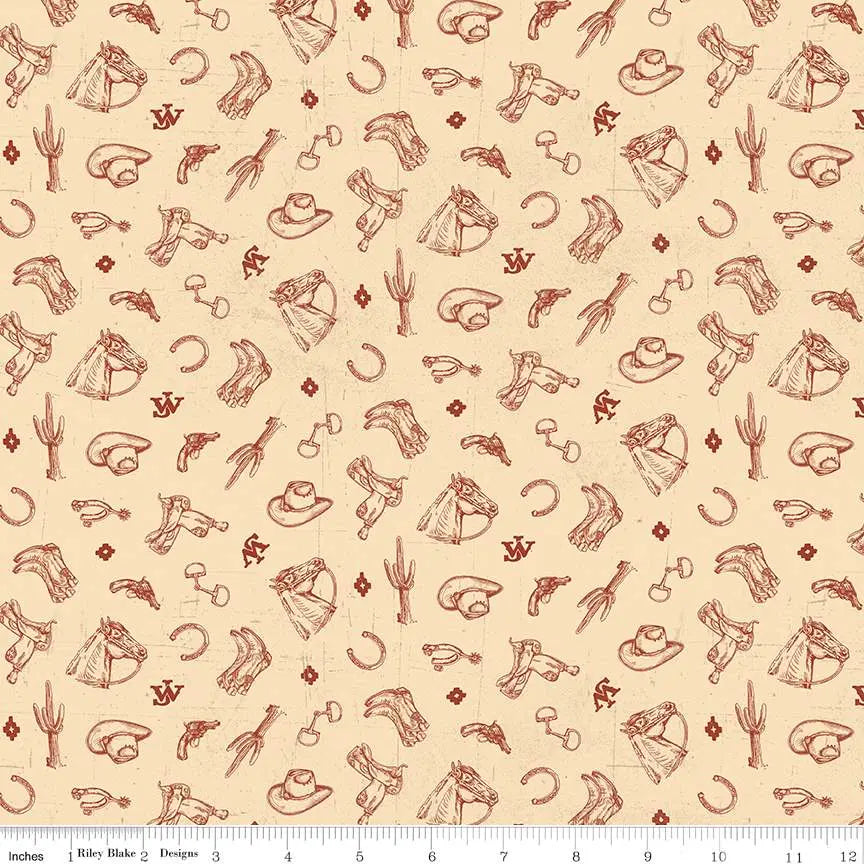 John Wayne American West Icons Cream 43"/44" Fabric Per Yard Riley Blake Designs