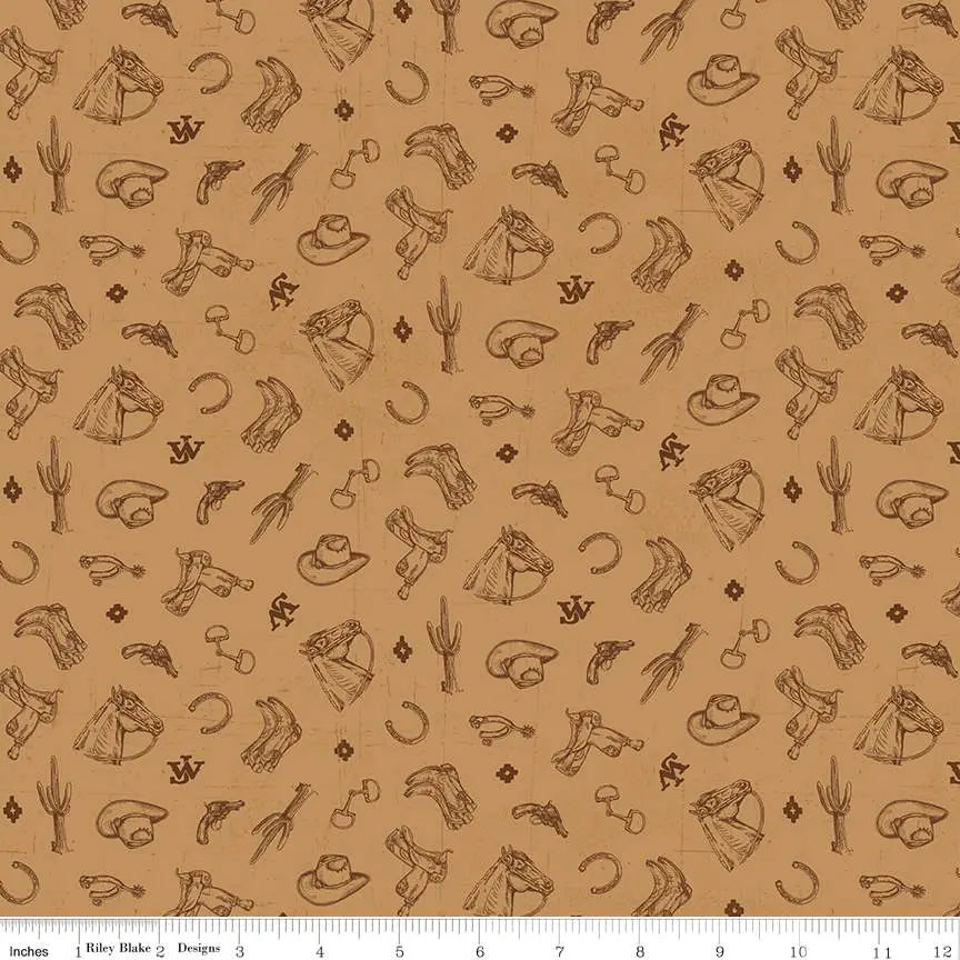 John Wayne American West Icons Tan 43"/44" Fabric Per Yard Riley Blake Designs