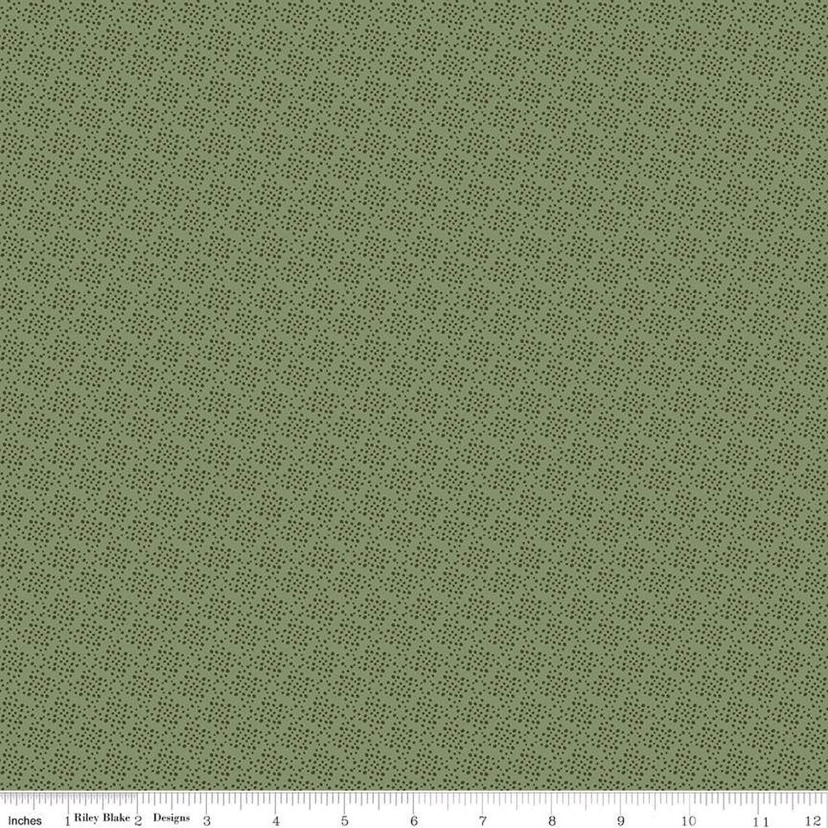Juju's Petals Dots Green Cotton 43"/44" Fabric Per Yard