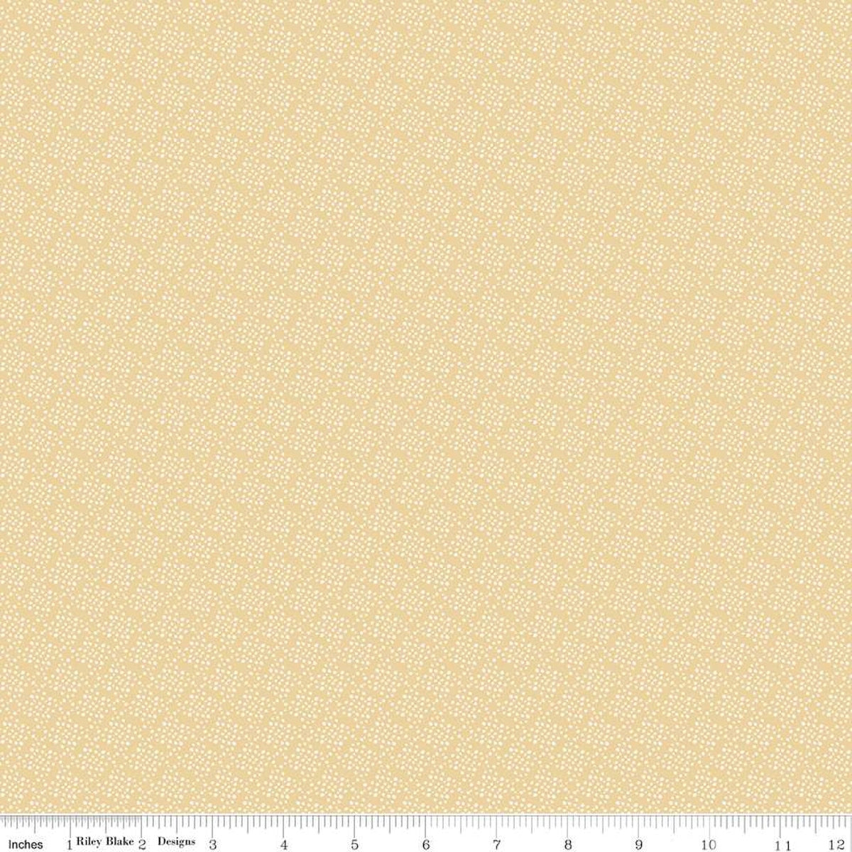 Juju's Petals Dots Yellow Cotton 43"/44" Fabric Per Yard