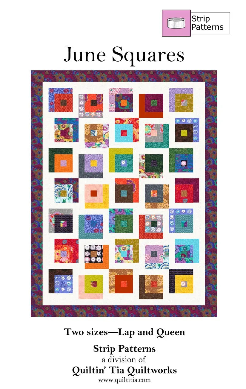 June Squares - Quilt Pattern for 2 1/2" Strips - Linda's Electric Quilters