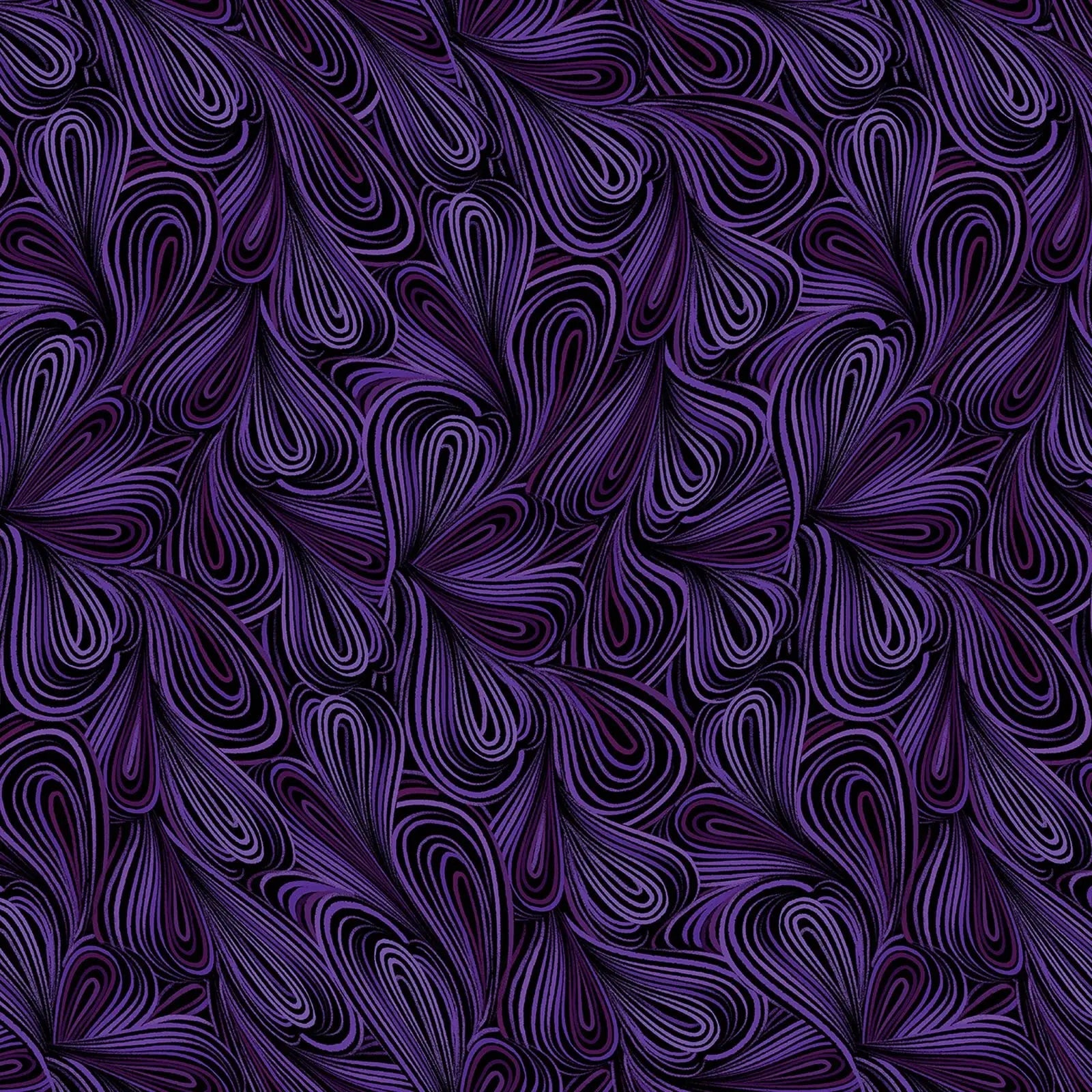 Purple modern swirl wideback fabric 