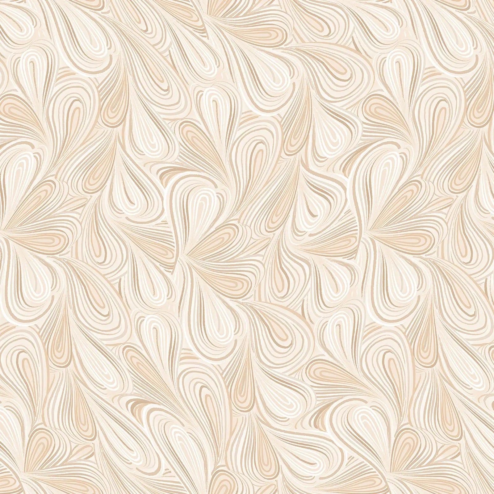 Natural beige modern swirl wideback fabric. 