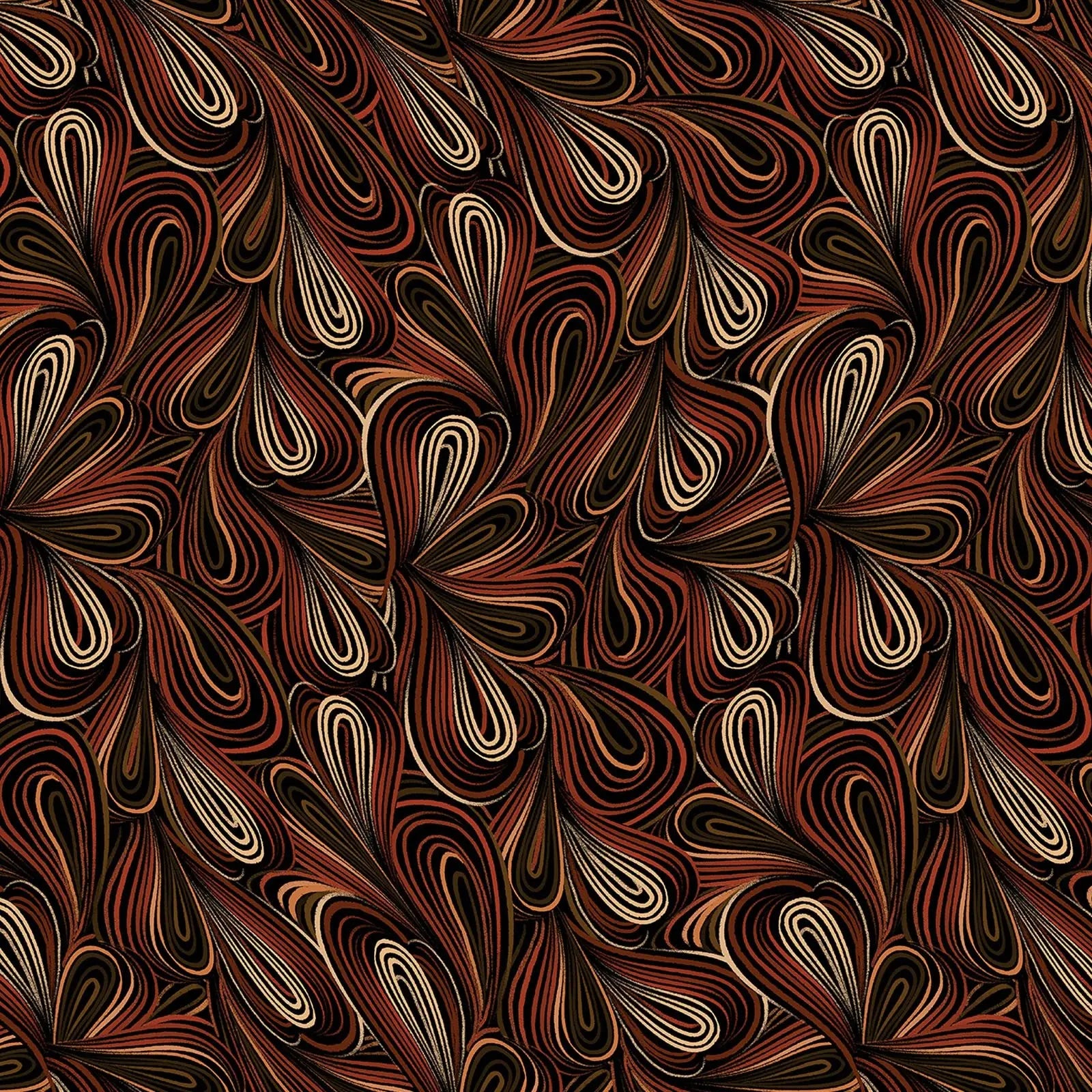 Brown modern swirl wideback fabric.