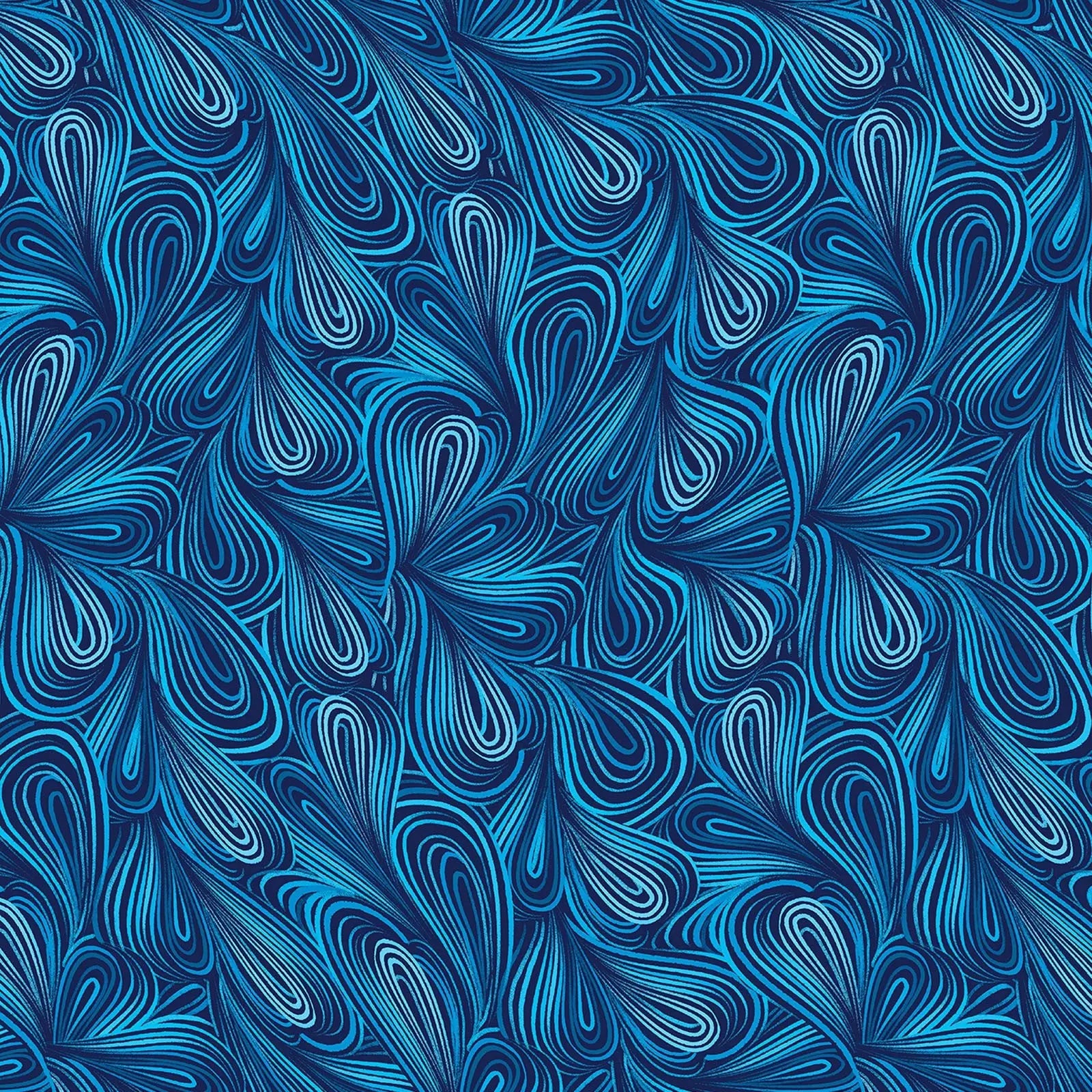 Turquoise blue modern swirl wideback fabric