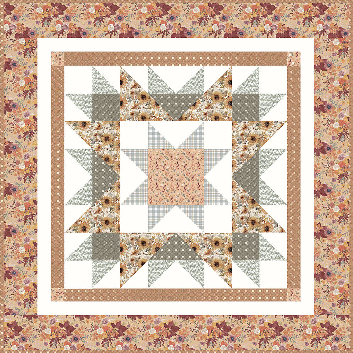 Evening on the Prairie Evening Star Table Topper Kit 45" wide fabric per yard