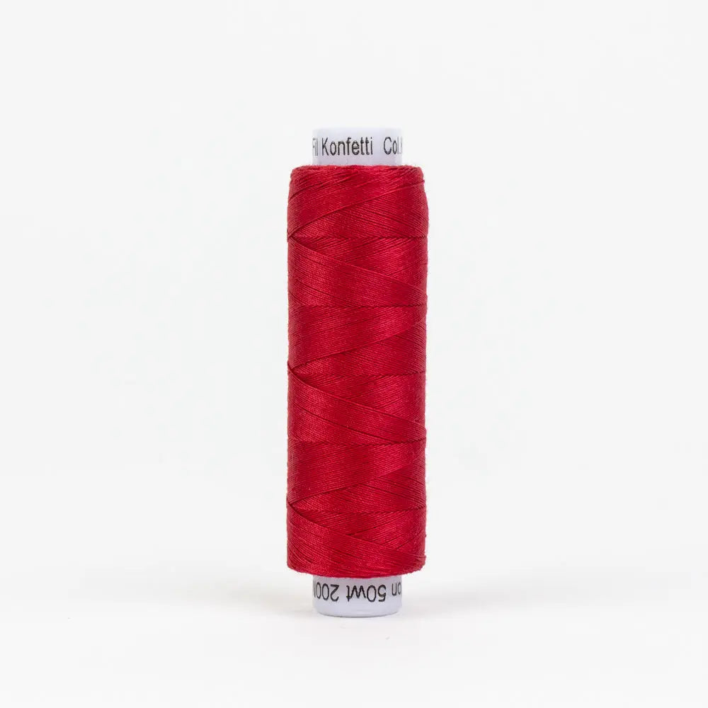 KT302 - Konfetti™ 50wt Egyptian Cotton Christmas Red Thread WonderFil USA