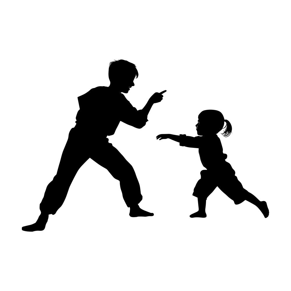 Karate Silhouette Fabric Panel 7