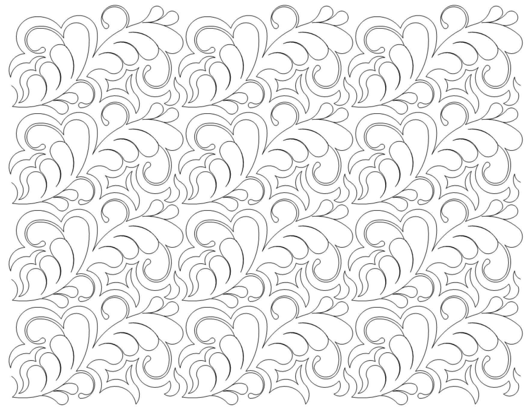 Kerry's Feather E2E Wildflower Quilting Digital Pantograph