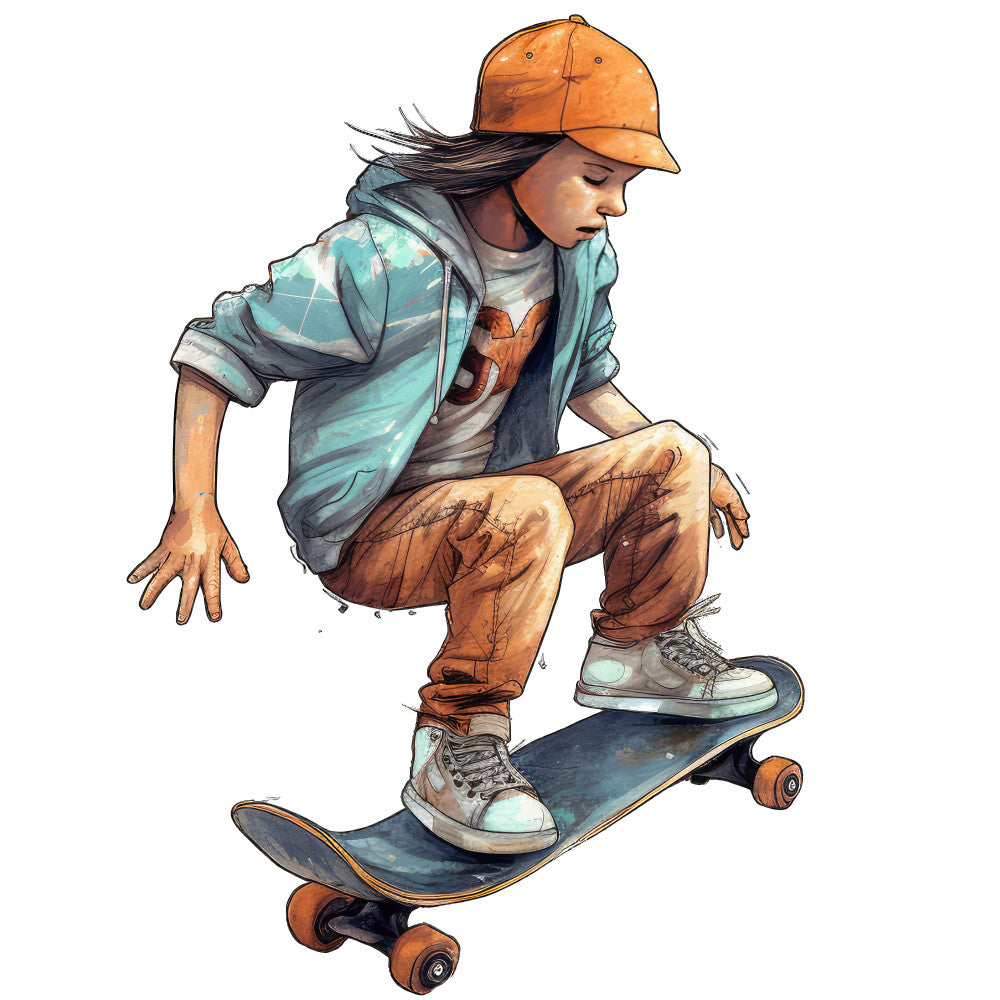 Kids Skateboarding Fabric Panel 1