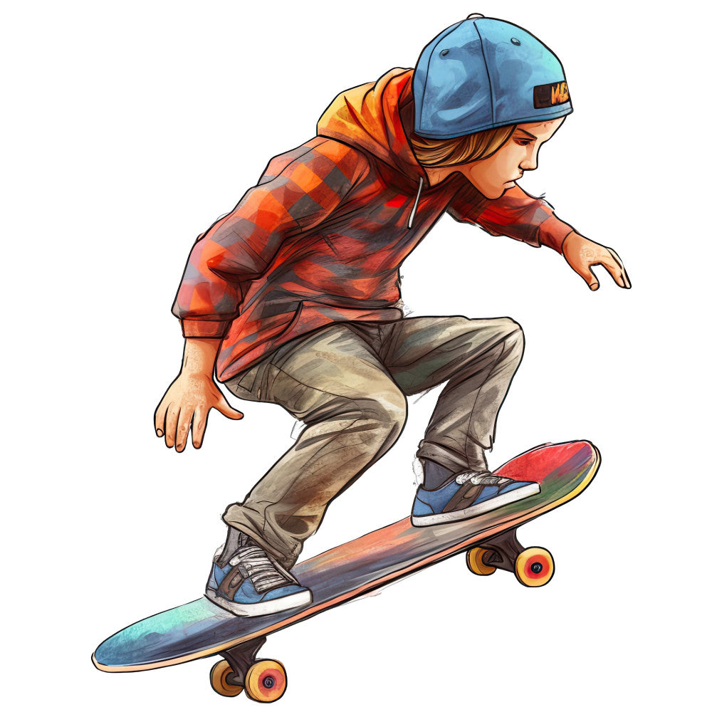 Kids Skateboarding Fabric Panel 5