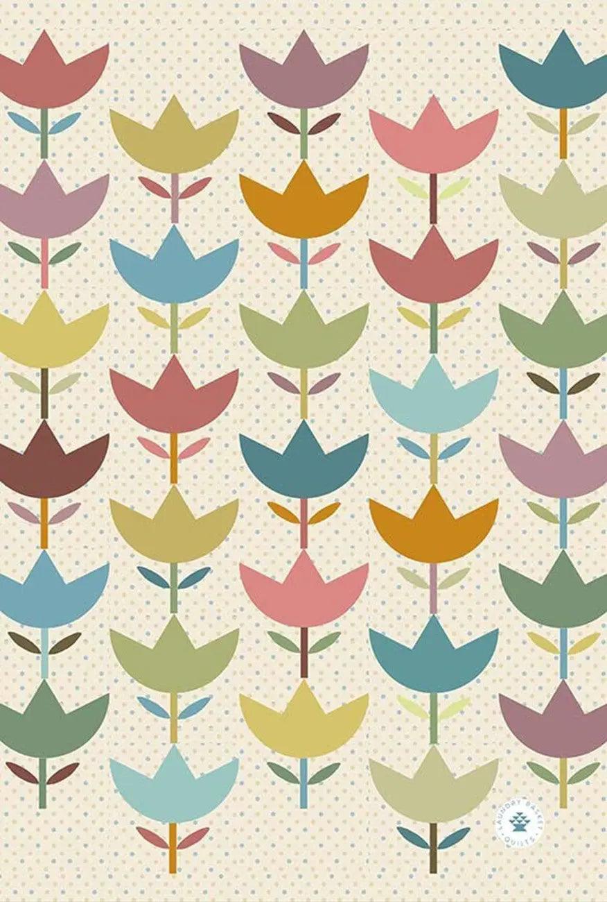 Kitchen Towel Tulip Patch - Linda's Electric Quilters