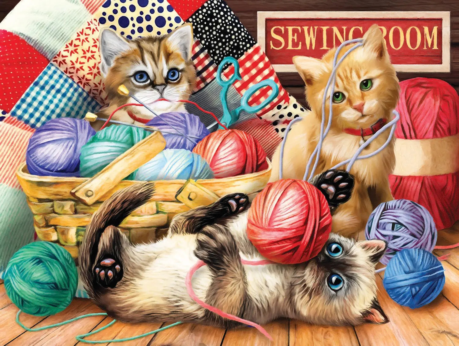 Kitties Fun Time Puzzle 500pc - Linda's Electric Quilters