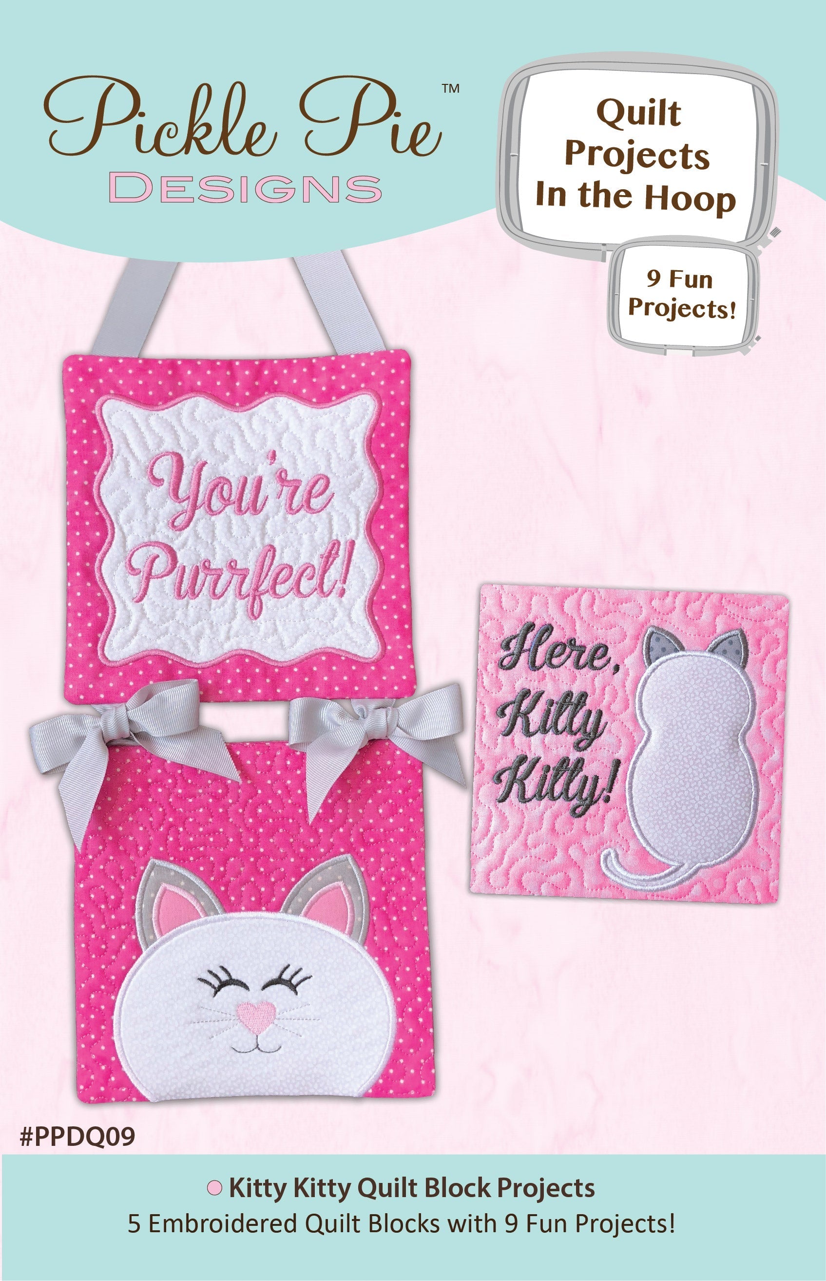 Kitty Kitty Quilt Block Projects In the Hoop Embroidery Design Collection