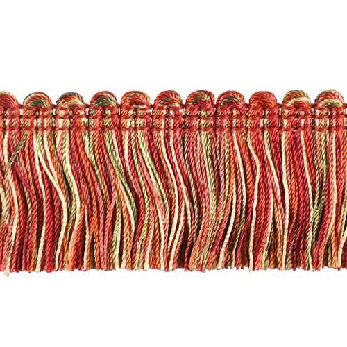Knightsbridge Collection 1 1/2" Brush Fringe (25 YD ROLL) in Rust/Moss Green - BF-4021-18-63