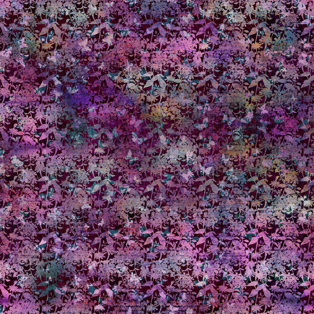 Butterflies Magenta Evanescence Cotton 43/44 Fabric Per Yard