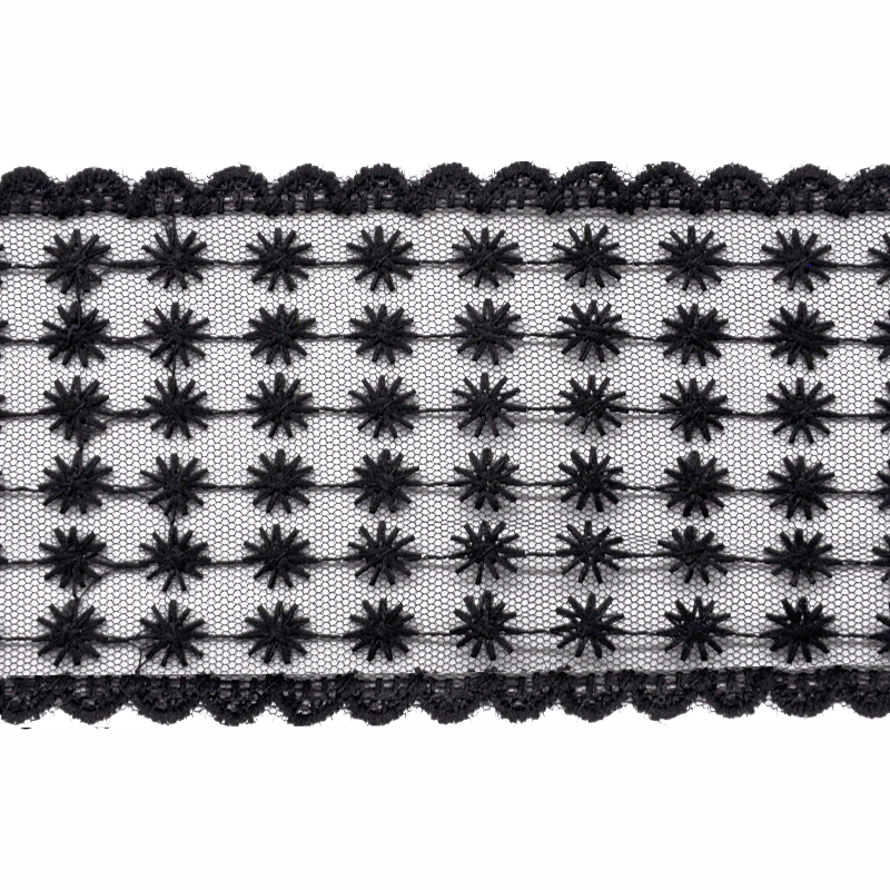 Lace Trimming - 3-Inch Width (10 Yard Roll) - BFL-101-02 Black