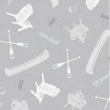 Lake Retreat - Lakeside Toss - Gray 44" / 45" Fabric Per Yard The Fabric Company
