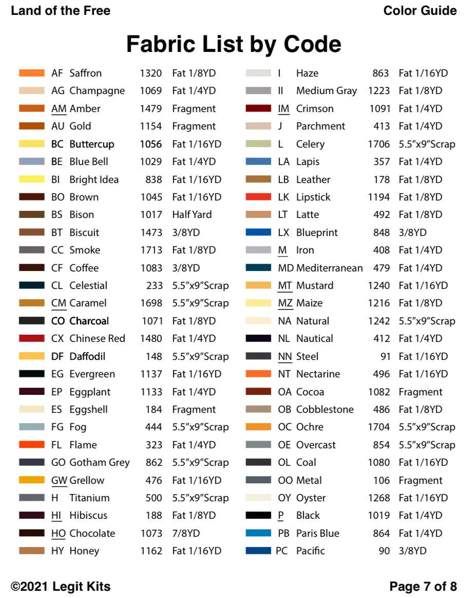 Land of the Free Pattern Legit Kits