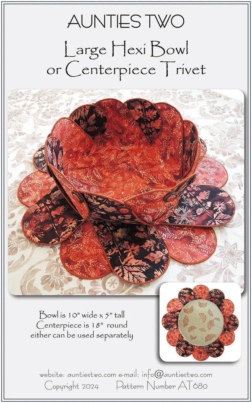 Large Hexi Bowl or Centerpiece Trivet - Linda's Electric Quilters