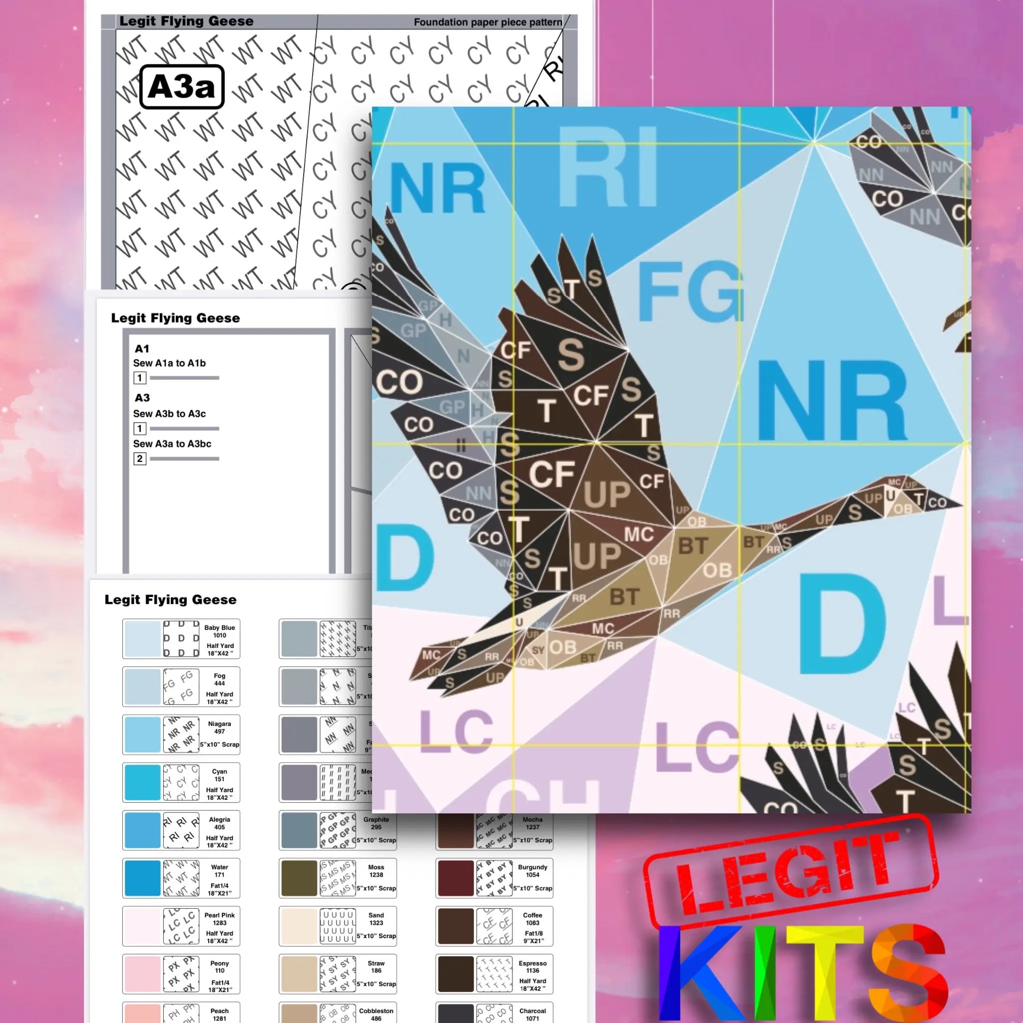 Legit Flying Geese Pattern Legit Kits