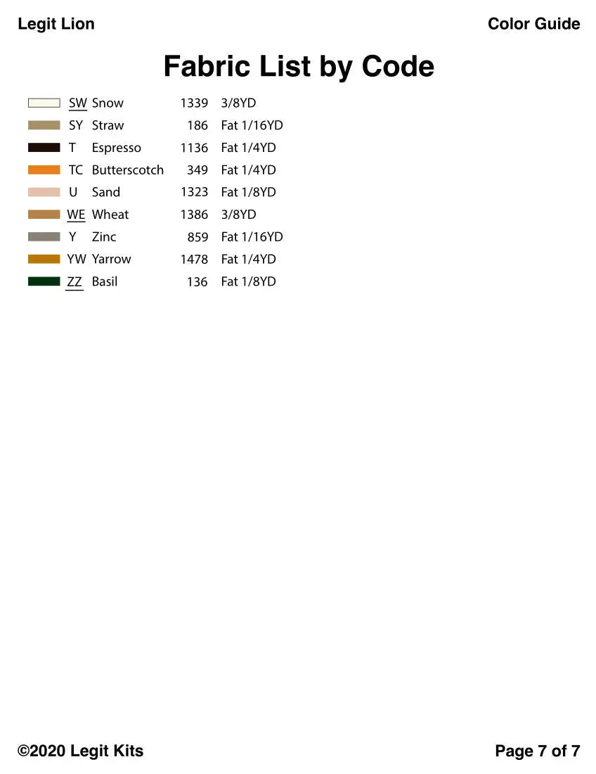 Legit Lion Full Quilt Kit Legit Kits