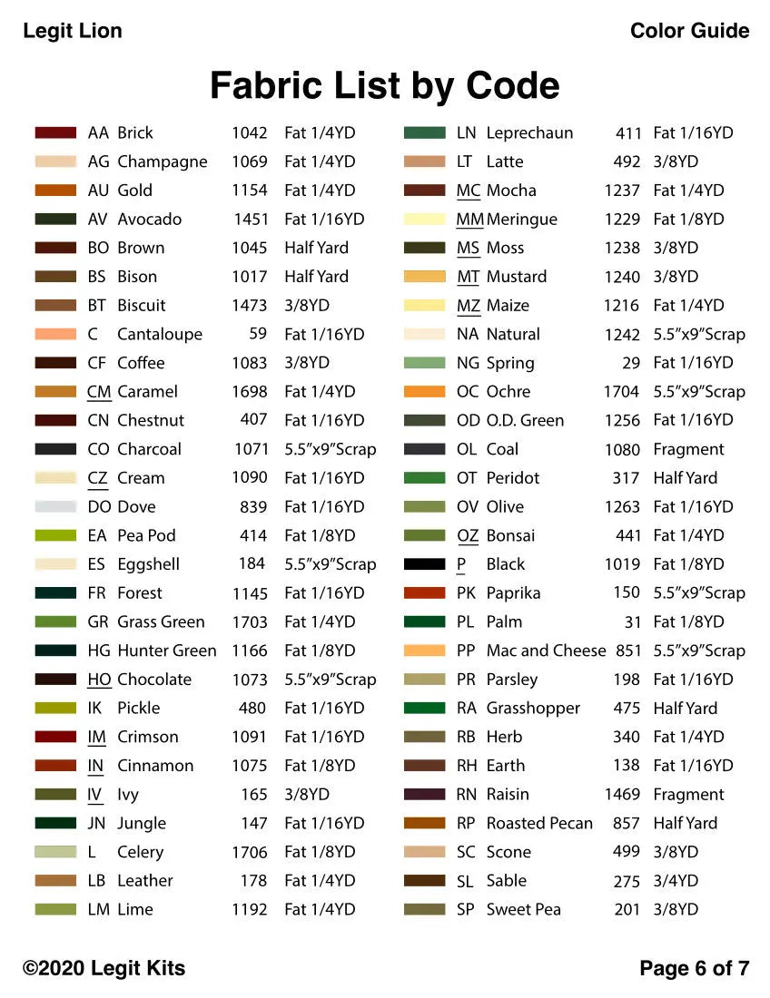 Legit Lion Pattern Legit Kits