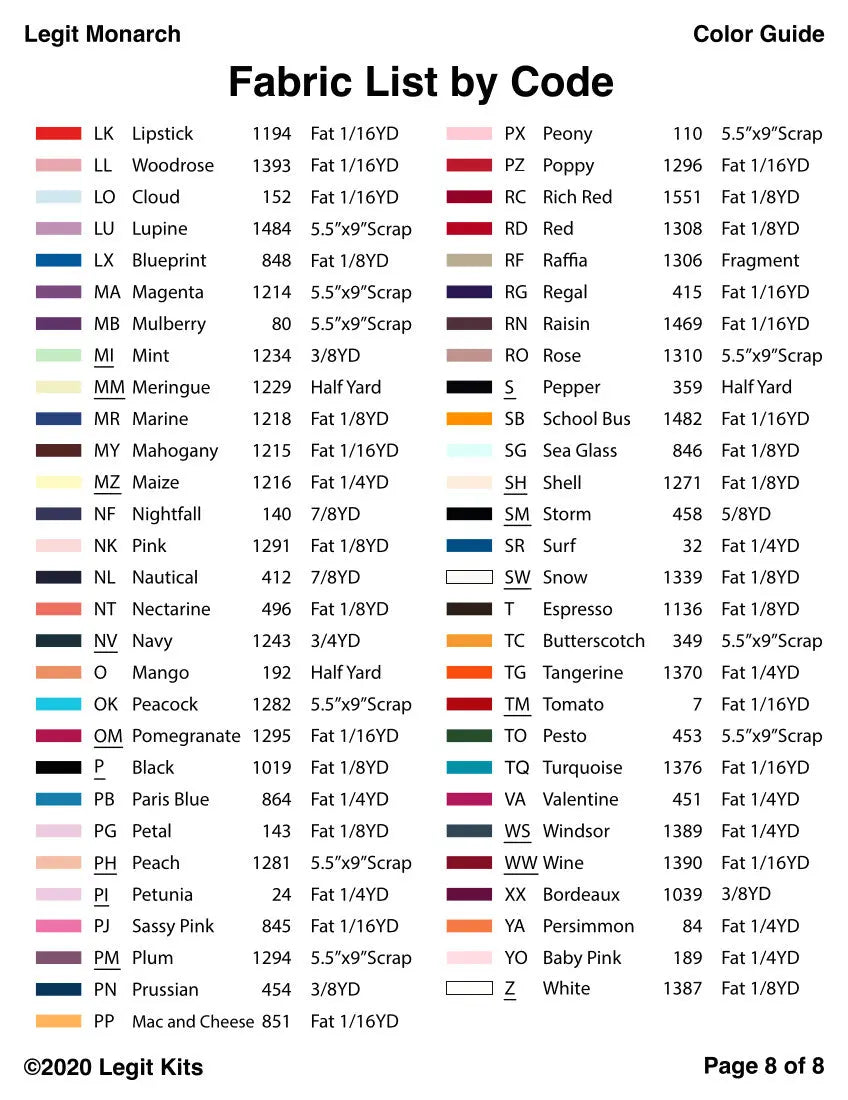 Legit Monarch Pattern Legit Kits