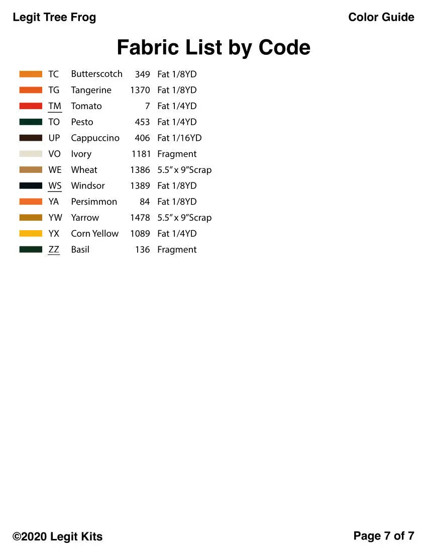 Legit Tree Frog Pattern Legit Kits