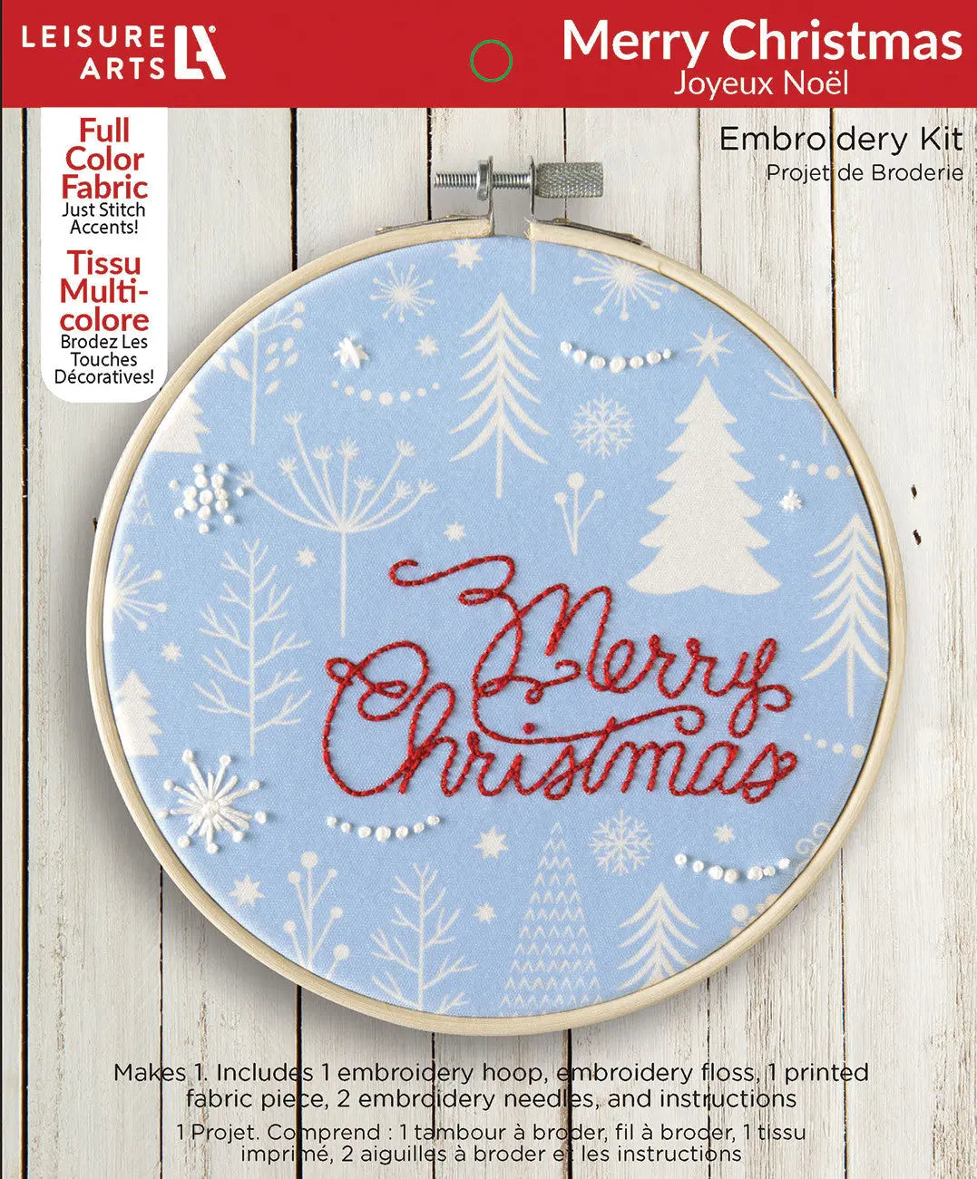 Leisure Arts Embroidery Kit 6in Merry Christmas Checker Distributor