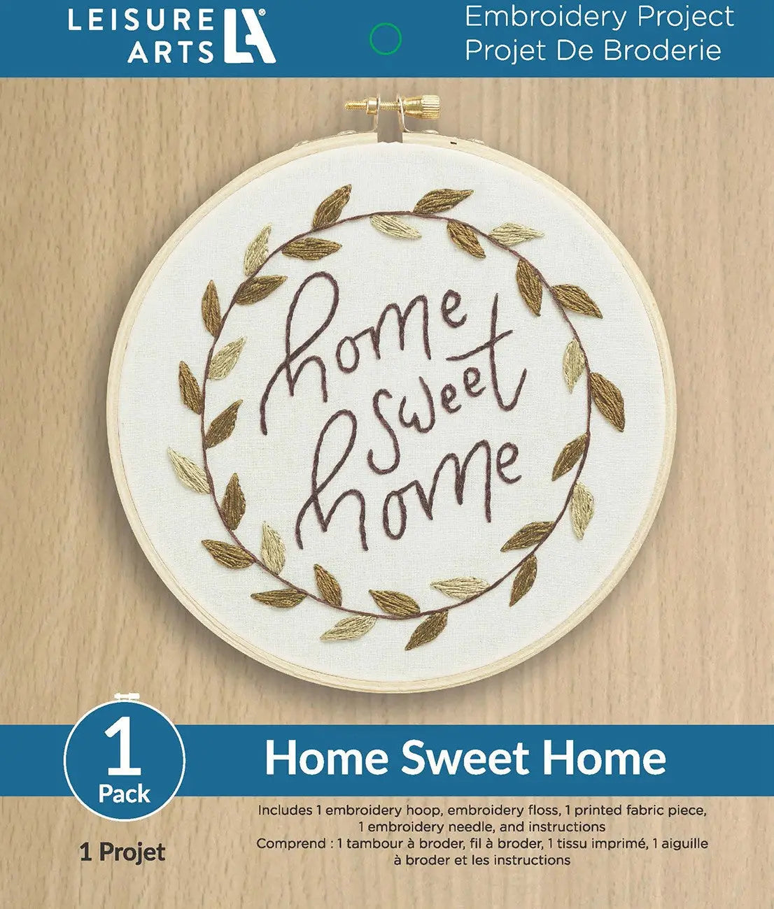 Leisure Arts Kit Embroidery 6in Home Sweet Home Checker Distributor