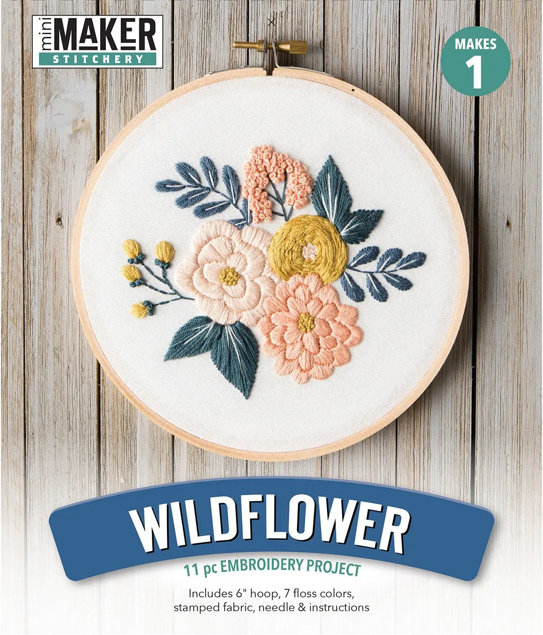 Leisure Arts Kit Embroidery 6in Wildflowers Checker Distributor