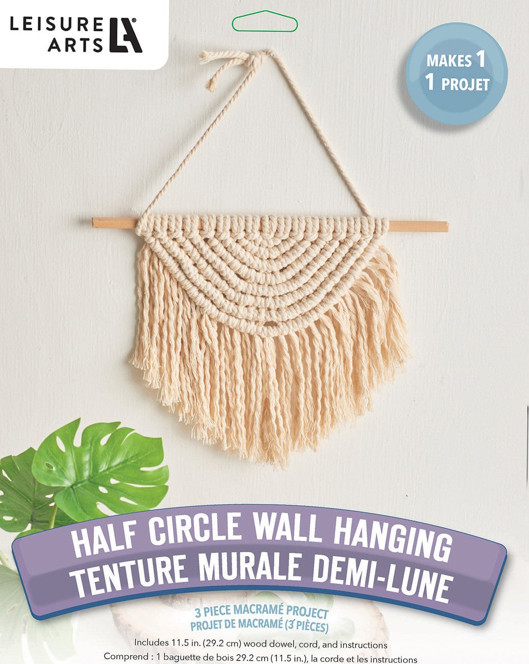 Leisure Arts Kit Macrame Half Circle Hanging - Linda's Electric Quilters