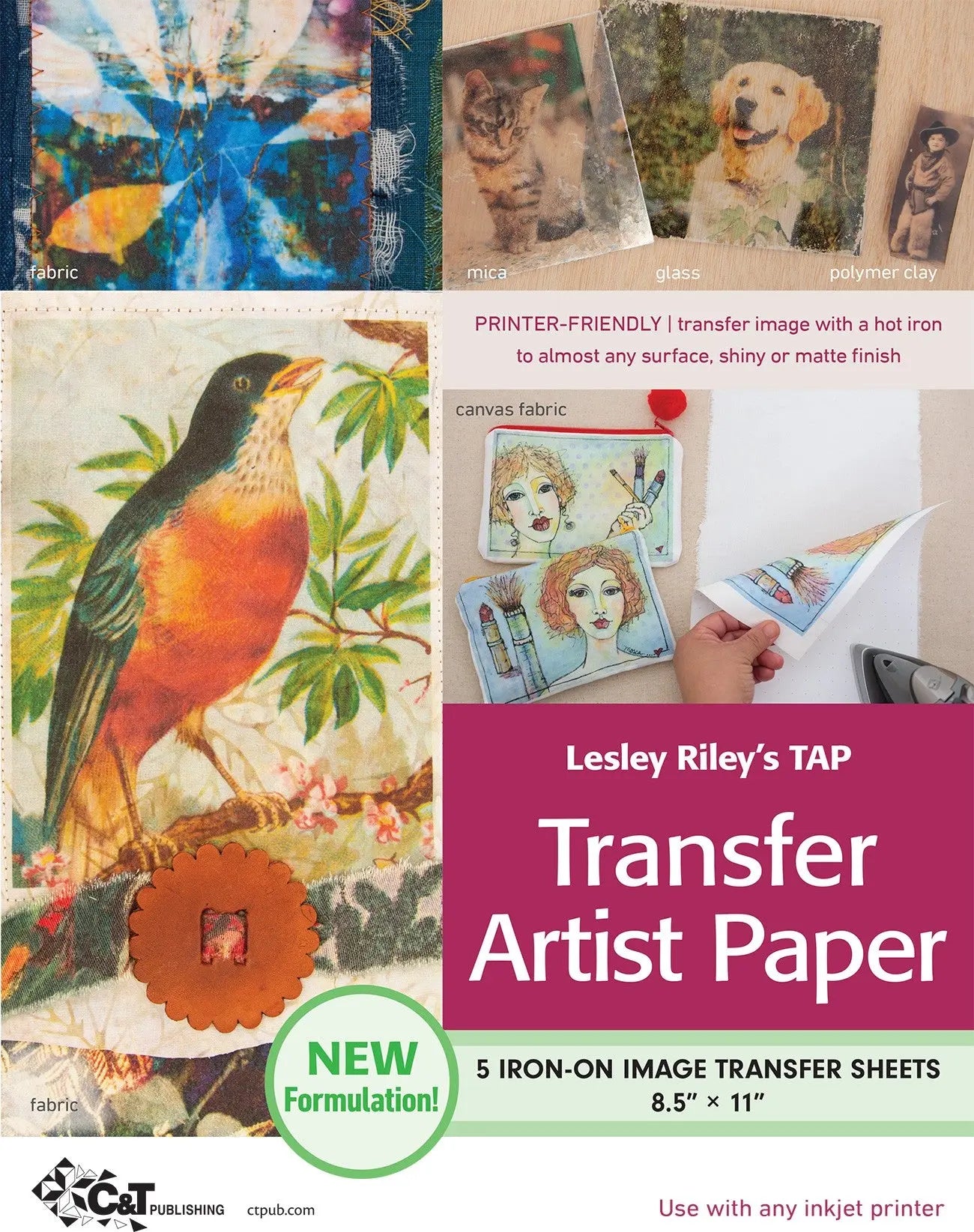 Lesley Rileys TAP Transfer Artist Paper 5pk - Linda's Electric