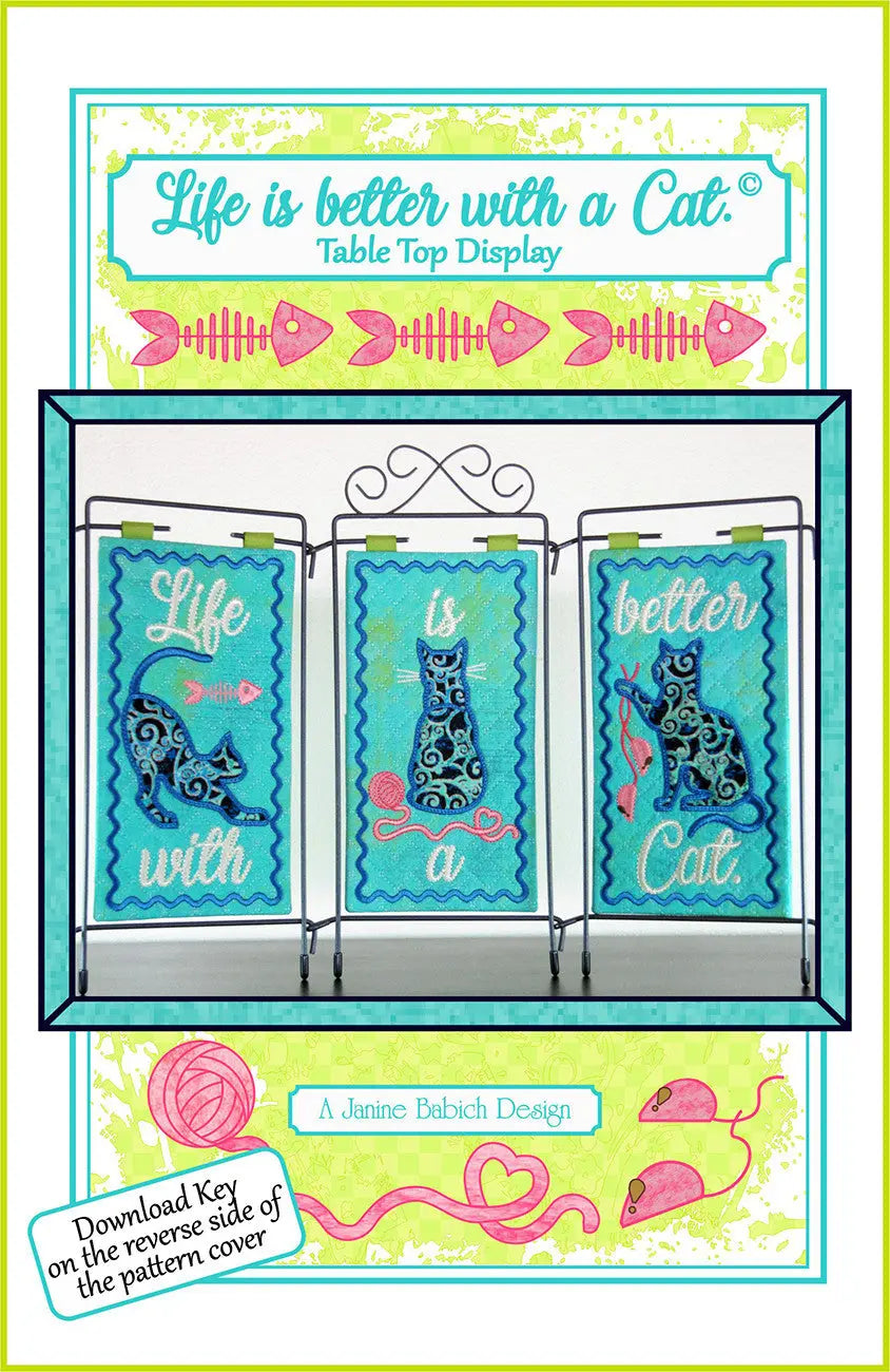 Life is Better With A Cat Table Top Display - Linda's Electric Quilters