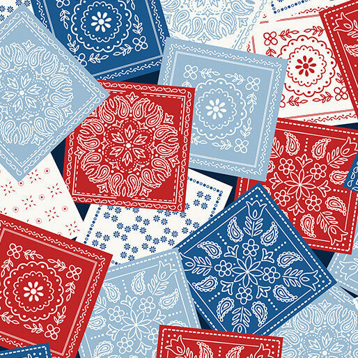 Lil' Buckaroos - Bandana Squares 44" / 45" Fabric Per Yard