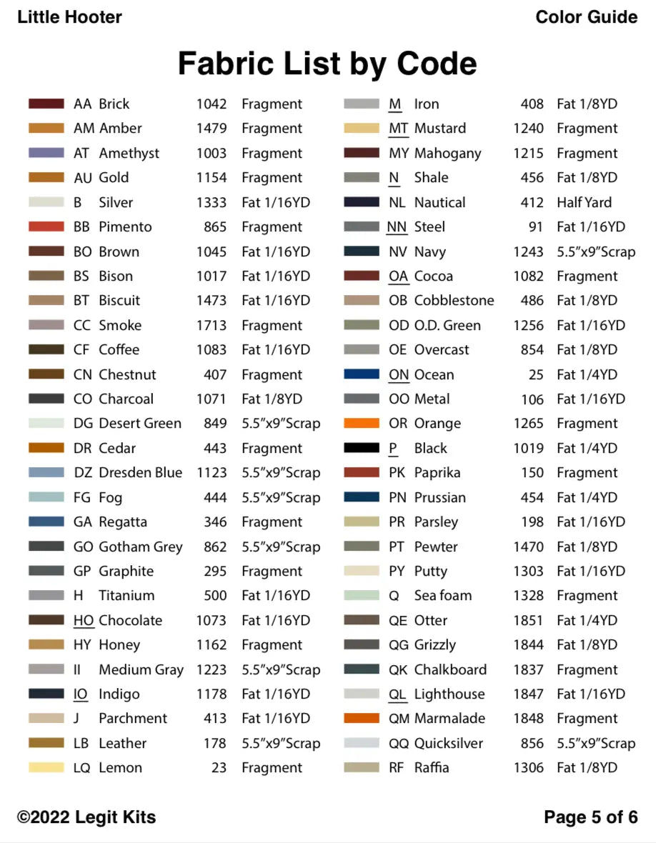 Little Hooter Pattern Legit Kits