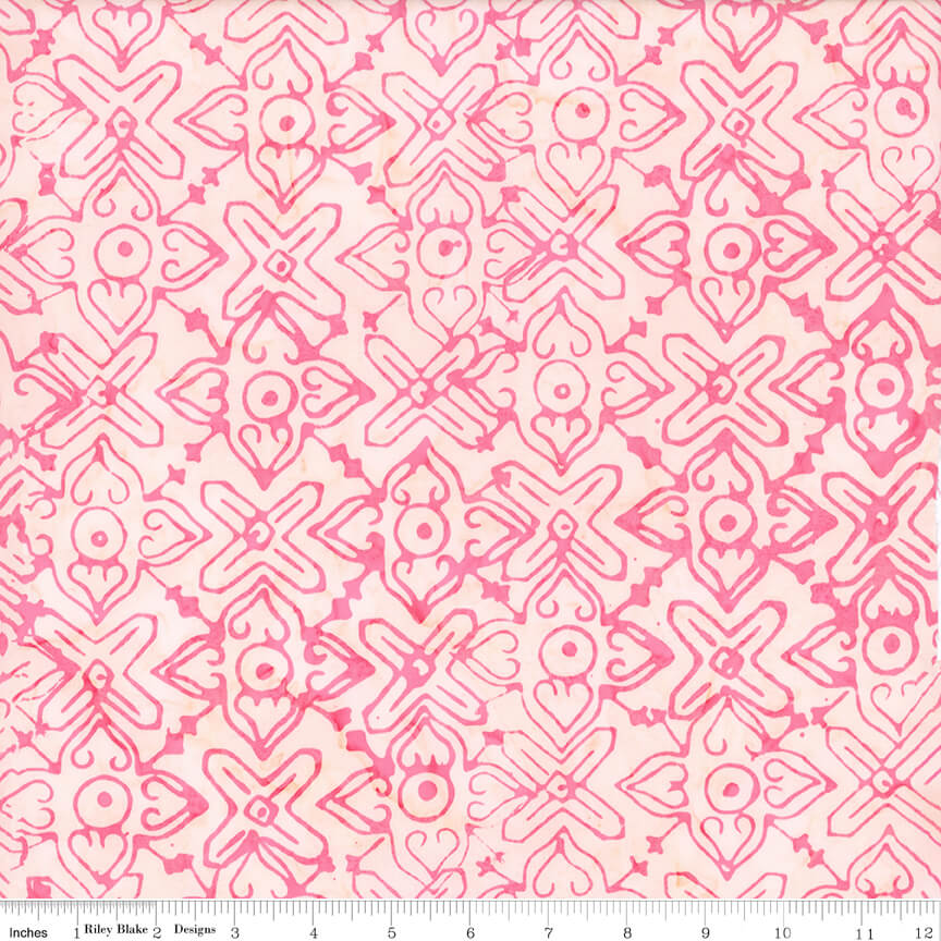 Love Punch Batiks - Piggy Pink 44"/45" Fabric Per Yard