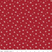 Love You Always Ditsy Red Cotton 43"/44" Fabric Per Yard
