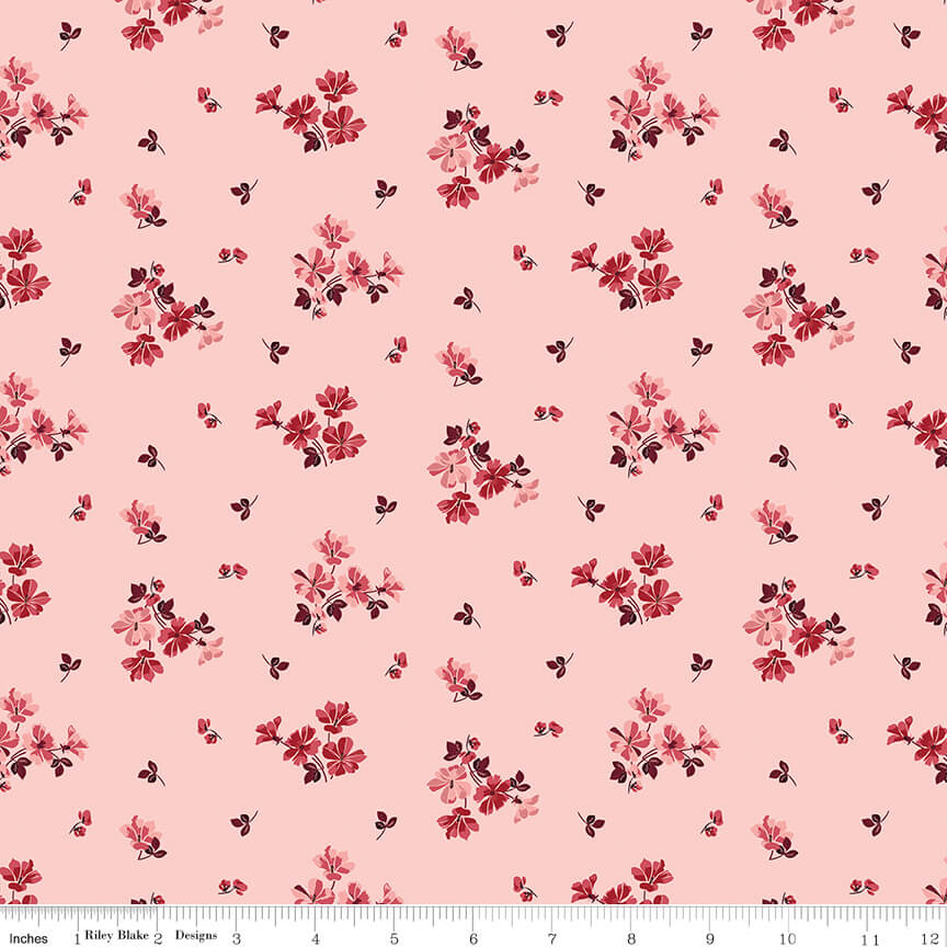Love You Always - Flower Toss - Pink 44"/45" Fabric Per Yard
