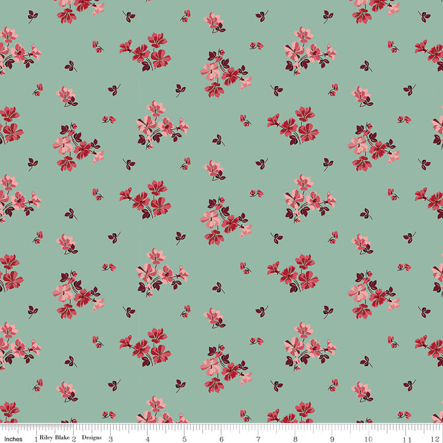 Love You Always - Flower Toss - Sage 44"/45" Fabric Per Yard