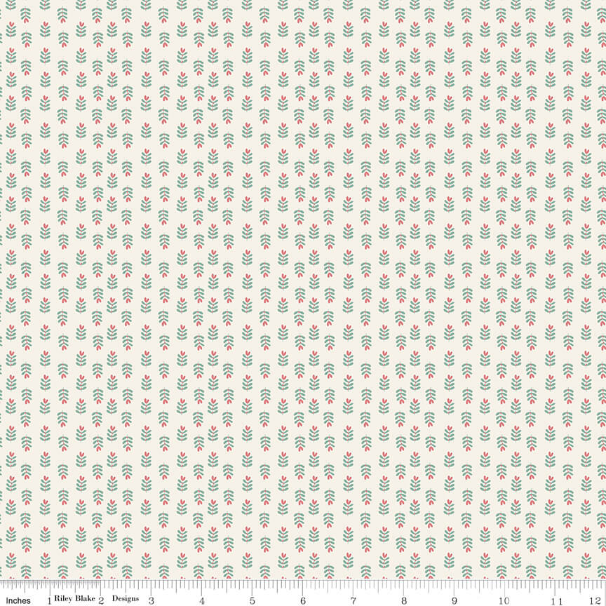 Love You Always - Plants - Cream 44"/45" Fabric Per Yard