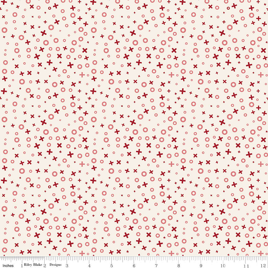Love You Always - XOs - Cream 44"/45" Fabric Per Yard